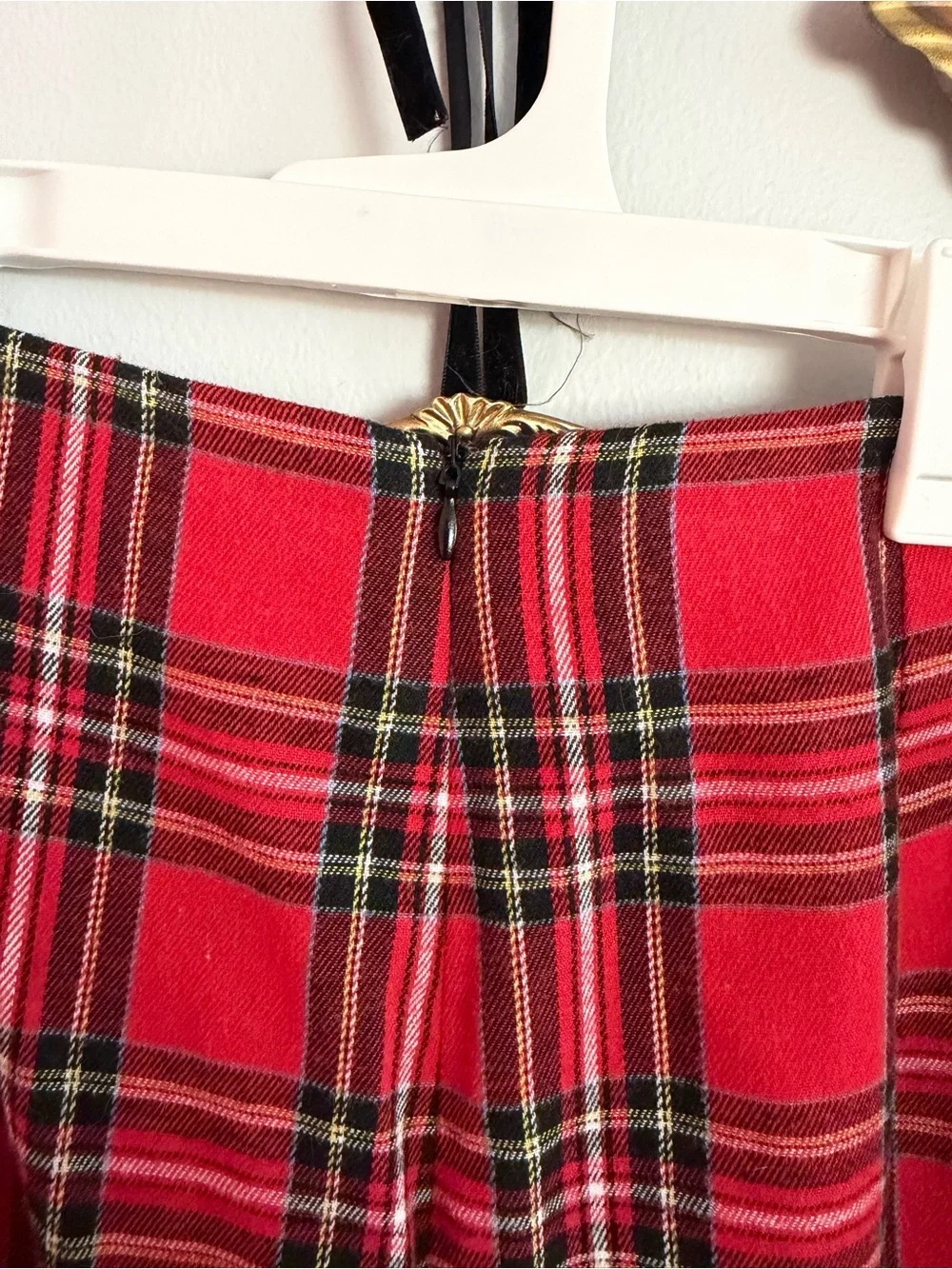 SHEIN Red Black Tartan Mini Skirt